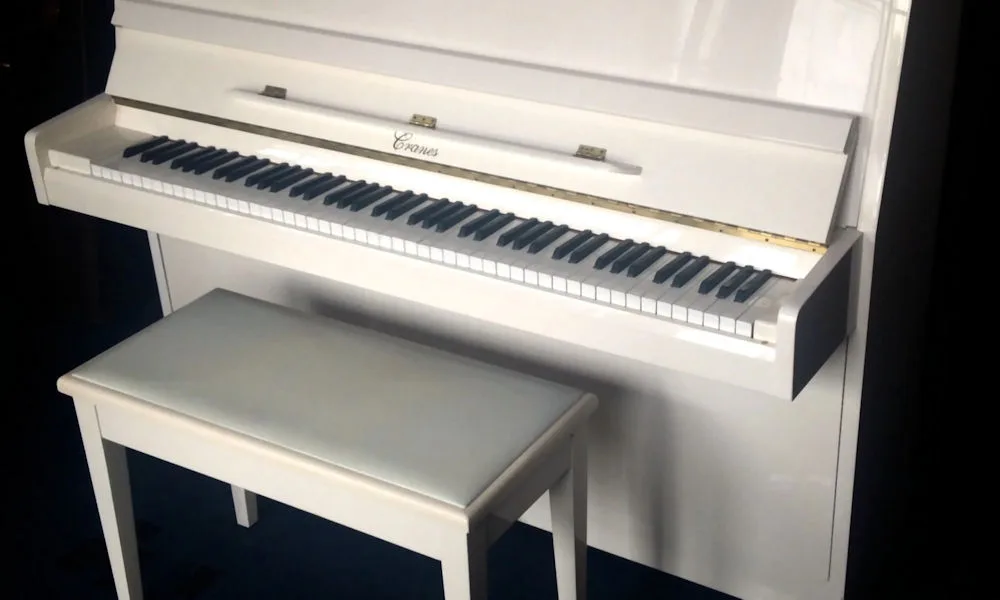 image white upright piano